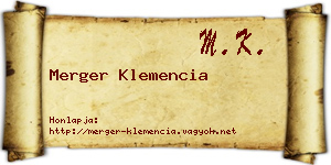Merger Klemencia névjegykártya